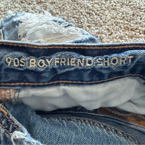 American Eagle Outfitters Blue Distressed Jean Shorts - Picture 3 of 4